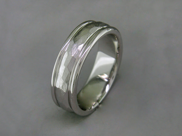 TEXTURED PLATINUM RING