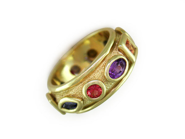 MULTICOLOR SAPPHIRE 10-STONE RING