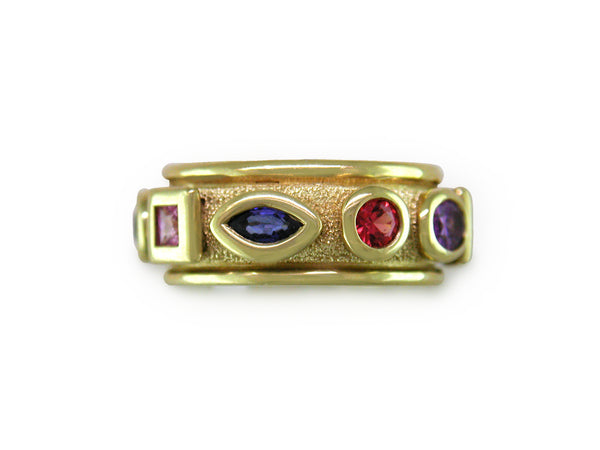 MULTICOLOR SAPPHIRE 10-STONE RING