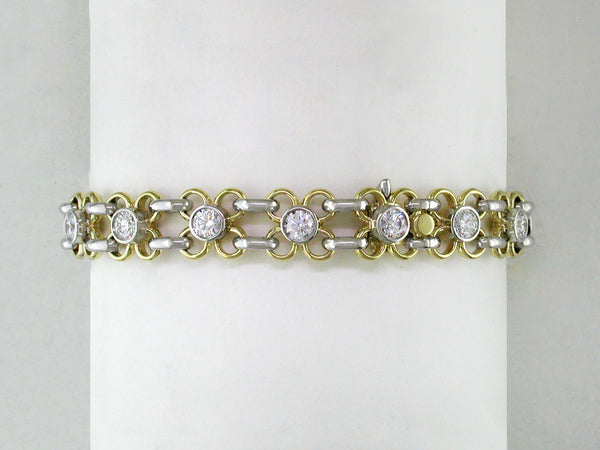 YELLOW GOLD DIAMOND FLOWER BRACELET