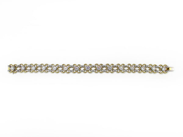 YELLOW GOLD DIAMOND FLOWER BRACELET
