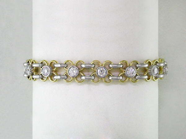 YELLOW GOLD DIAMOND FLOWER BRACELET