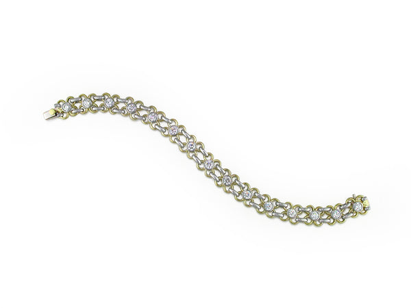 YELLOW GOLD DIAMOND FLOWER BRACELET