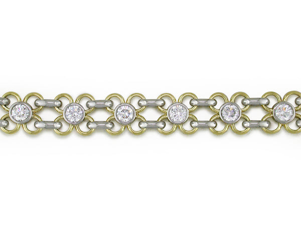 YELLOW GOLD DIAMOND FLOWER BRACELET