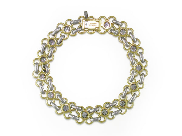 YELLOW GOLD DIAMOND FLOWER BRACELET