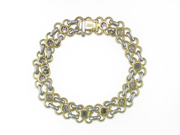 YELLOW GOLD DIAMOND FLOWER BRACELET