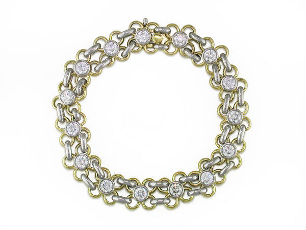 YELLOW GOLD DIAMOND FLOWER BRACELET
