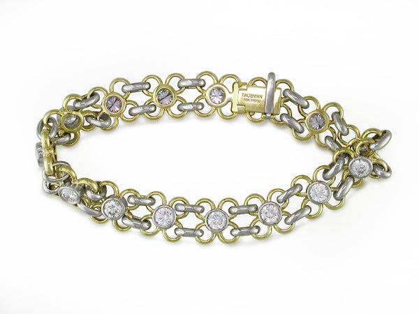 YELLOW GOLD DIAMOND FLOWER BRACELET