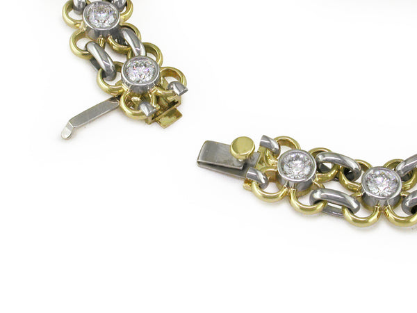 YELLOW GOLD DIAMOND FLOWER BRACELET