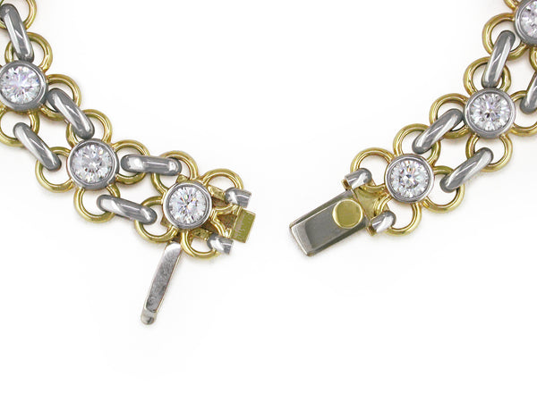 YELLOW GOLD DIAMOND FLOWER BRACELET
