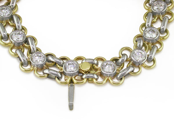 YELLOW GOLD DIAMOND FLOWER BRACELET
