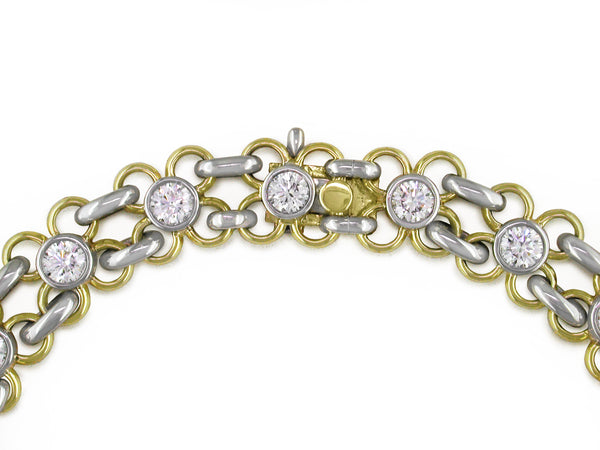YELLOW GOLD DIAMOND FLOWER BRACELET