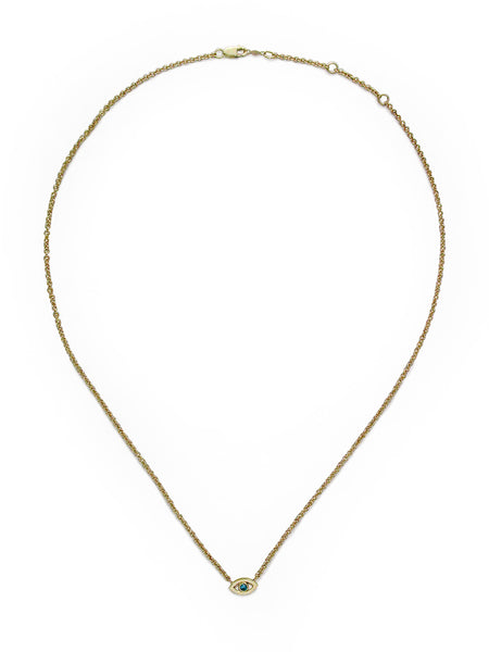 BLUE DIAMOND ANTI-EVIL EYE PENDANT NECKLACE