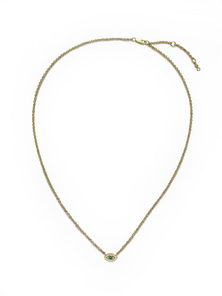 BLUE DIAMOND ANTI-EVIL EYE PENDANT NECKLACE