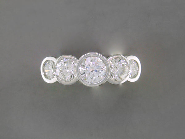DIAMOND 5-STONE HALF-BEZEL RING