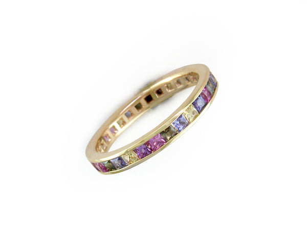 MULTICOLOR SAPPHIRE ETERNITY RING
