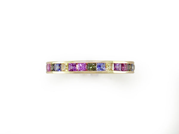 MULTICOLOR SAPPHIRE ETERNITY RING