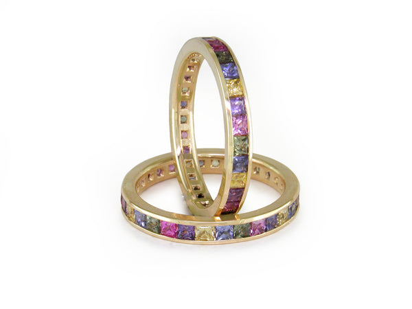 MULTICOLOR SAPPHIRE ETERNITY RING