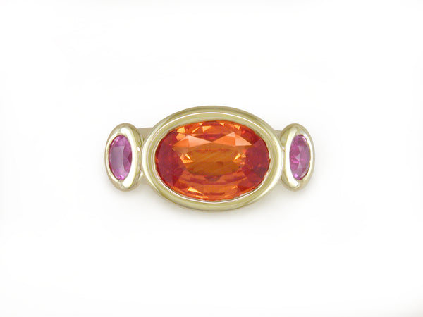 ORANGE & MAGENTA SAPPHIRE RING