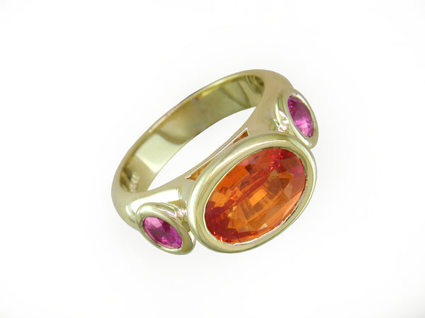 ORANGE & MAGENTA SAPPHIRE RING