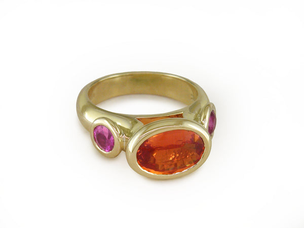 ORANGE & MAGENTA SAPPHIRE RING