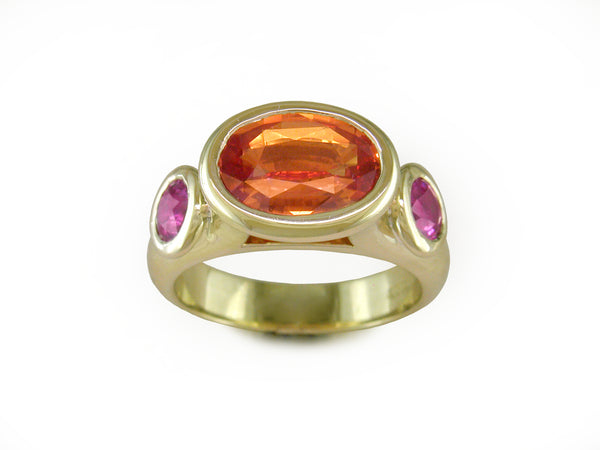ORANGE & MAGENTA SAPPHIRE RING