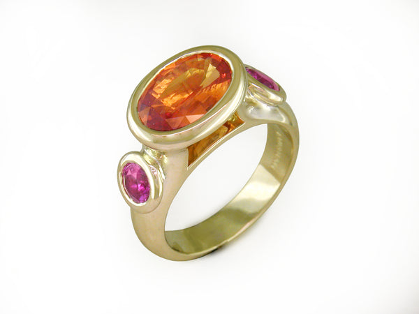 ORANGE & MAGENTA SAPPHIRE RING