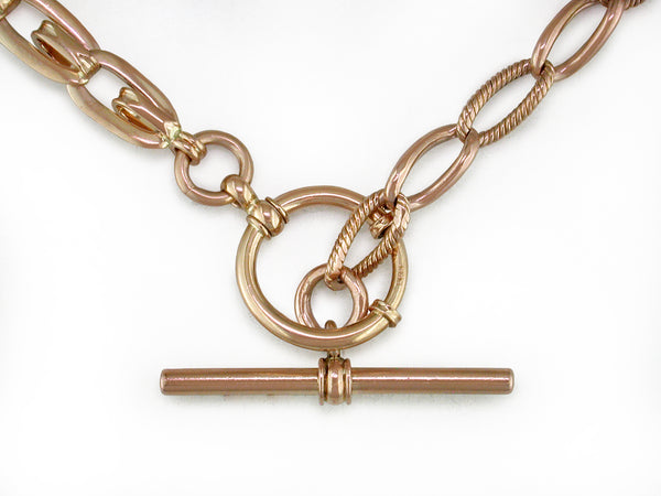 ANTIQUE VICTORIAN T-BAR NECKLACE WITH TOGGLE CLASP