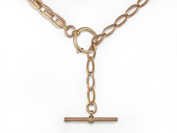 ANTIQUE VICTORIAN T-BAR NECKLACE WITH TOGGLE CLASP