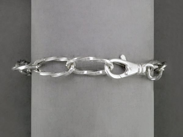 STERLING SILVER TWISTED LINK CHAIN BRACELET