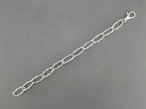 STERLING SILVER TWISTED LINK CHAIN BRACELET