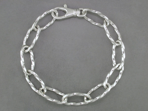 STERLING SILVER TWISTED LINK CHAIN BRACELET