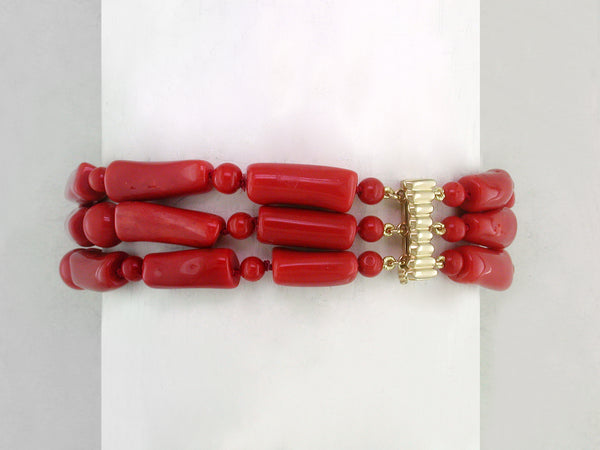 CORAL 3-STRAND BRACELET