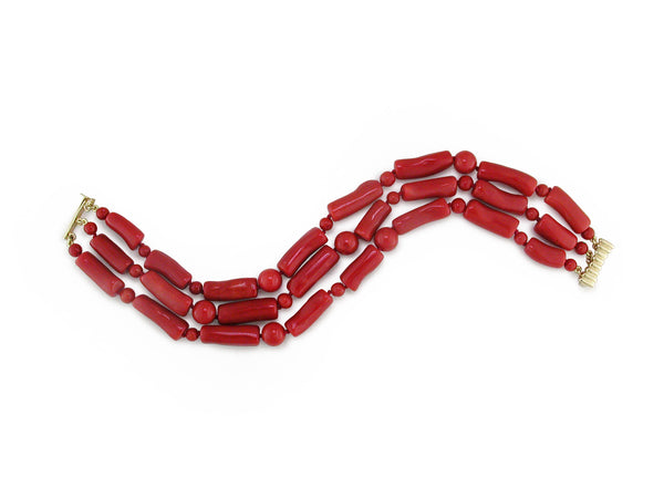 CORAL 3-STRAND BRACELET