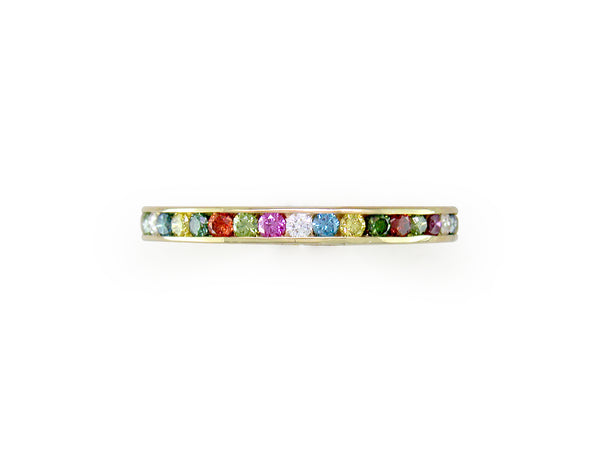 MULTICOLOR DIAMOND ETERNITY RING