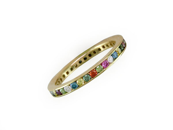 MULTICOLOR DIAMOND ETERNITY RING