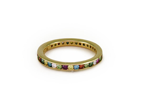 MULTICOLOR DIAMOND ETERNITY RING