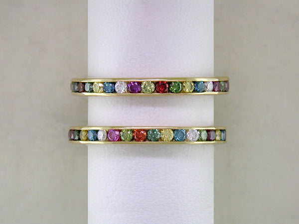 MULTICOLOR DIAMOND ETERNITY RING