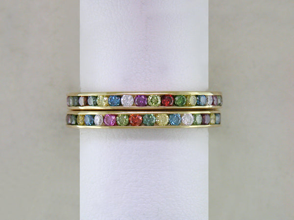 MULTICOLOR DIAMOND ETERNITY RING