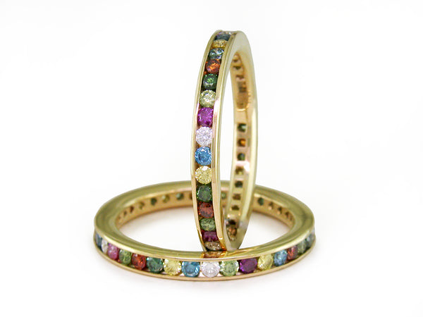 MULTICOLOR DIAMOND ETERNITY RING
