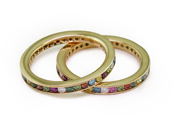 MULTICOLOR DIAMOND ETERNITY RING
