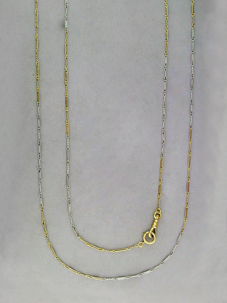 ANTIQUE YELLOW GOLD & PLATINUM CHAIN NECKLACE