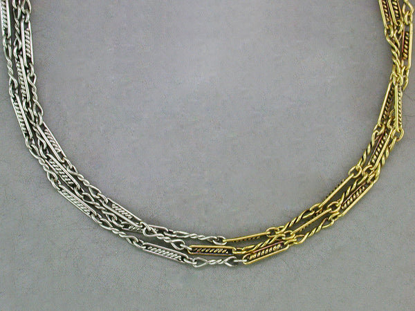 ANTIQUE YELLOW GOLD & PLATINUM CHAIN NECKLACE