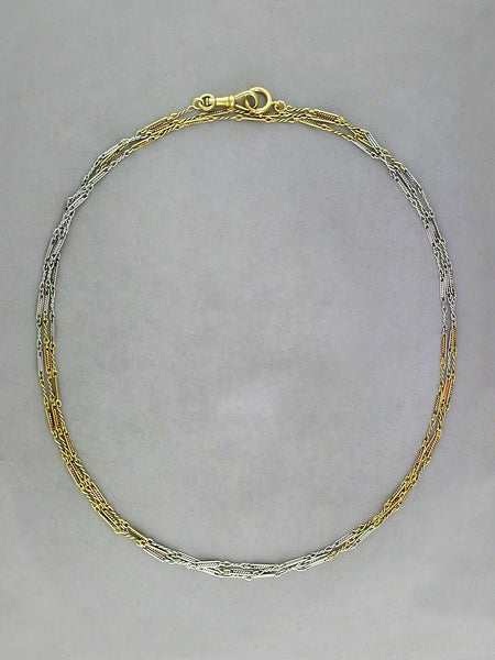 ANTIQUE YELLOW GOLD & PLATINUM CHAIN NECKLACE