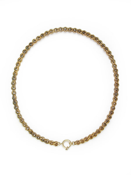 VICTORIAN YELLOW GOLD ROLLO CHAIN NECKLACE