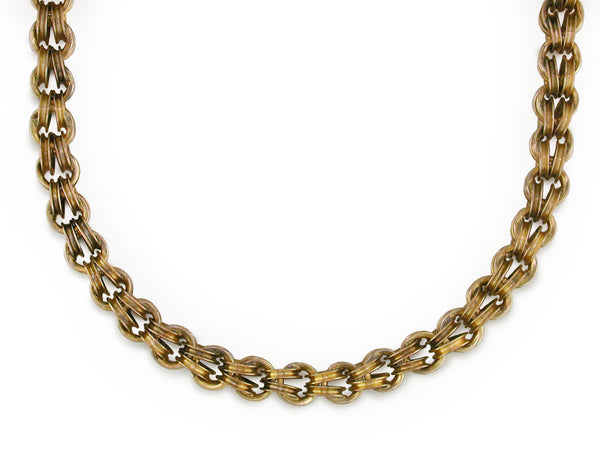 VICTORIAN YELLOW GOLD ROLLO CHAIN NECKLACE