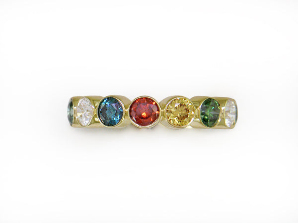 MULTICOLOR DIAMOND BEZEL SET ETERNITY RING