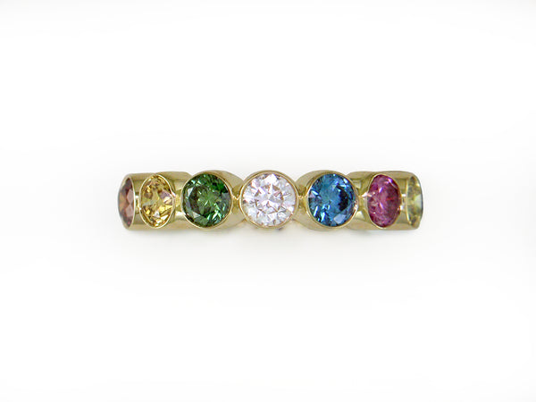 MULTICOLOR DIAMOND BEZEL SET ETERNITY RING