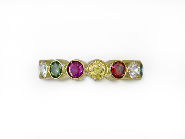 MULTICOLOR DIAMOND BEZEL SET ETERNITY RING