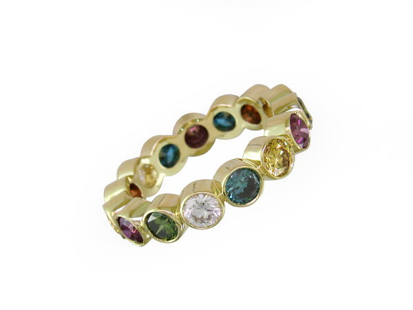 MULTICOLOR DIAMOND BEZEL SET ETERNITY RING